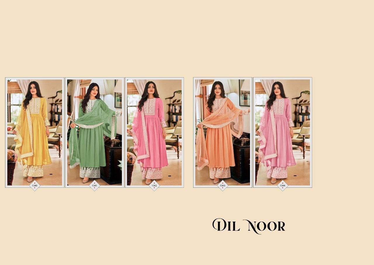 Super Hit 1340 To 1344 Heavy Georgette Festive Wear Embroidery Latest Salwar Kameez Collection
